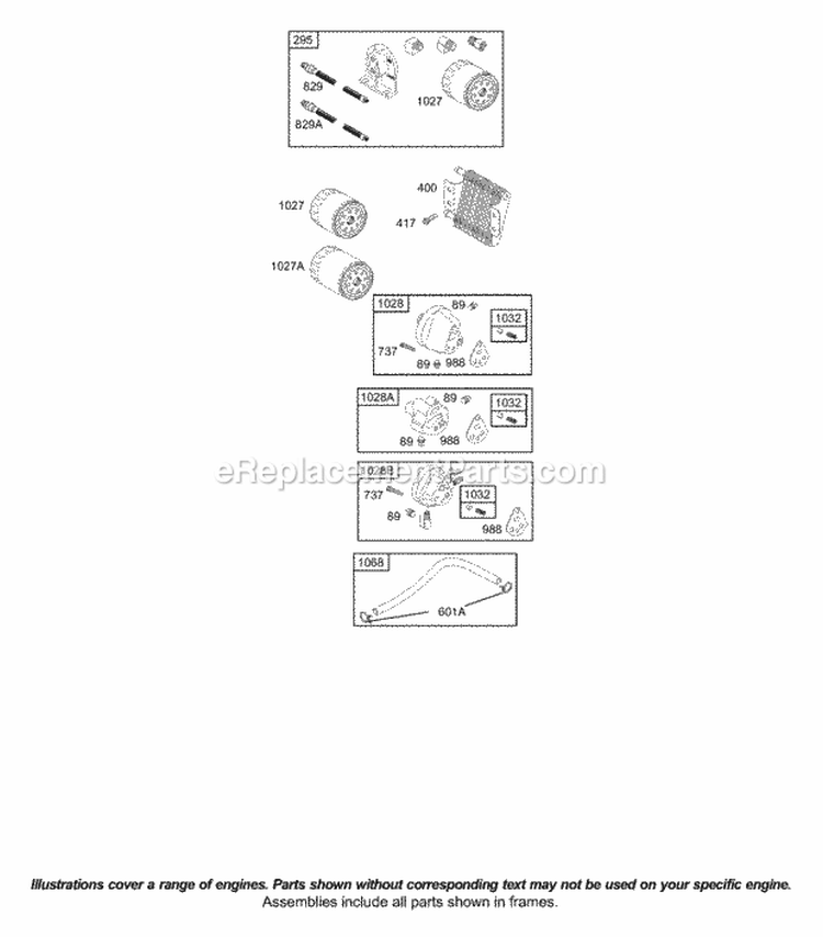 Oil Group Diagram and Parts List for 42A777-1886-A1  Briggs and Stratton Engine